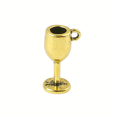 WINE GOBLET CHARM 15 MM GOLD - 20 PCS