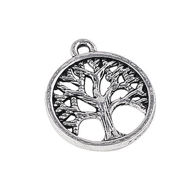 TREE OF LIFE CHARM 18 MM SILVER - 20 PCS