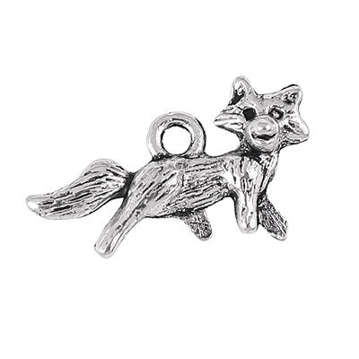 FOX CHARM 22 MM SILVER - 10 PCS