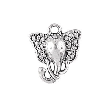 ELEPHANT CHARM 16 MM SILVER - 20 PCS