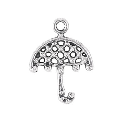 UMBRELLA CHARM 21 MM SILVER - 12 PCS
