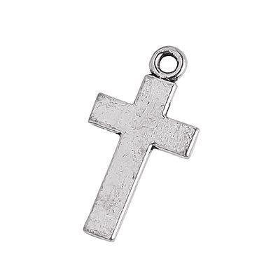 CROSS CHARM 24 MM SILVER - 14 PCS