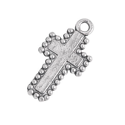 CROSS CHARM 20 MM SILVER - 27 PCS