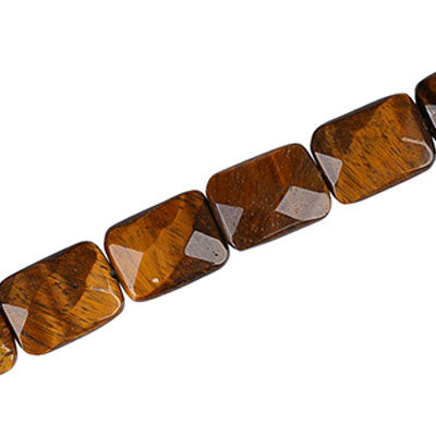 TIGER EYE FACETED 16 X 12 MM RECTANGLE  - APPROX 13 PCS