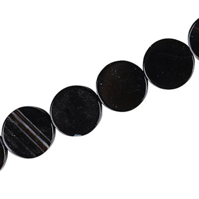 BLACK LINED AGATE COIN 14 MM - 26 PCS