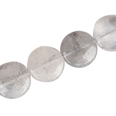 SMOKY QUARTZ 16 MM FLAT ROUND - 25 PCS