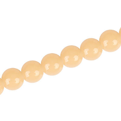 8 MM ROUND GLASS BEADS PEACH - 105 PCS