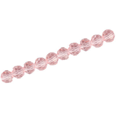 4MM FACETED ROUND CRYSTAL BEADS - APPROX 98/PCS - LIGHT PINK