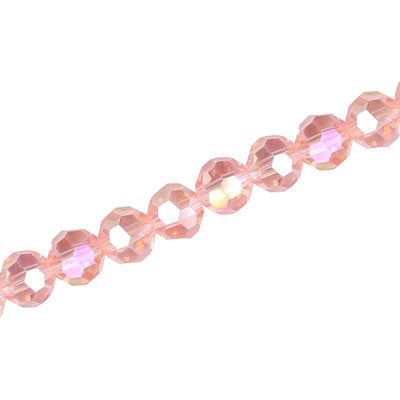 8 MM FACETED ROUND CRYSTAL BEADS - APPROX 72/PCS  - CHAMPAGNE PINK AB