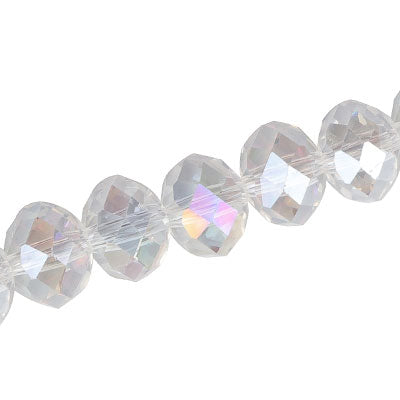 17 X 13 MM CRYSTAL RONDELLE BEADS AB - APPROX 24 / PCS
