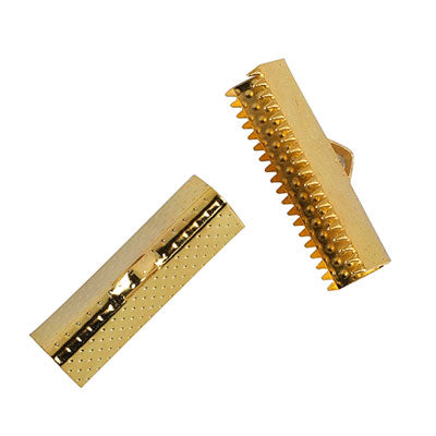 22 mm gold leather ends - 10 pcs