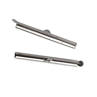 40 MM ANTIQUE SILVER SLIDE END TUBE - 18 PCS