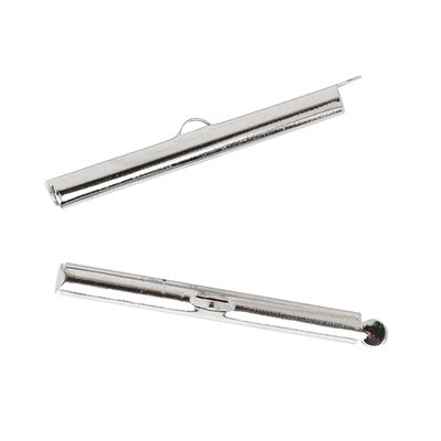 25 MM SILVER SLIDE END TUBE - 32 PCS