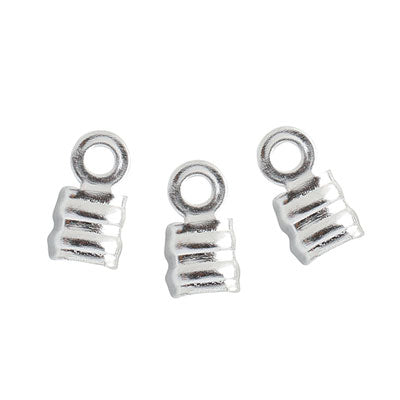 3 X 7 MM LEATHER FOLD ENDS - APPROX 35 PCS
