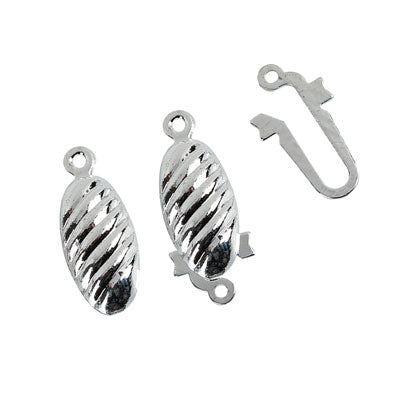 21 x 8 mm silver clasp 4 sets