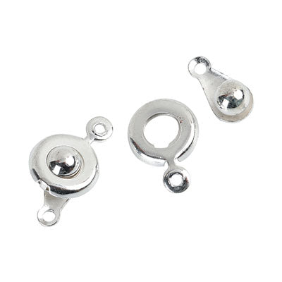 8mm silver snap clasp 20pcs