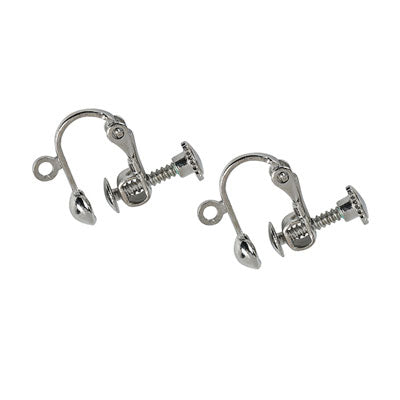 antique silver screw on earrings 2 pairs