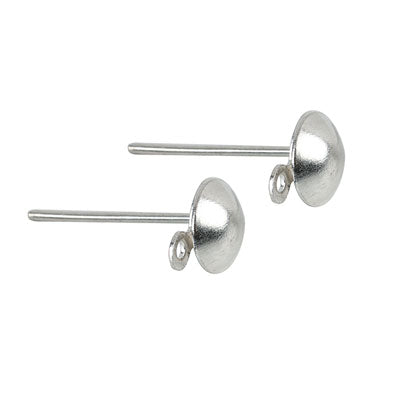 8 MM SILVER POST EARRINGS - 15 PAIRS