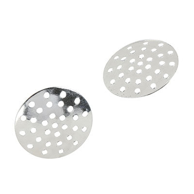 18 MM SILVER BROOCH SIEVE DISC - 45 PCS