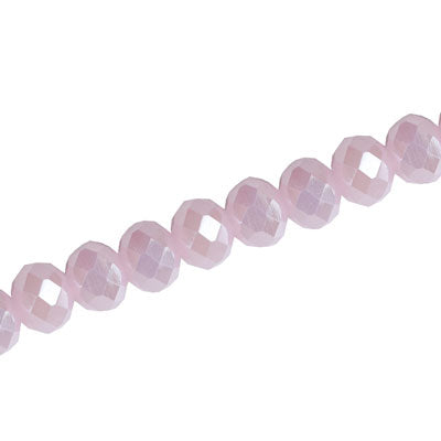 10 X 8 MM CRYSTAL RONDELLE  BEADS OPAQUE PINK ALABASTER - APPROX 72 / PCS