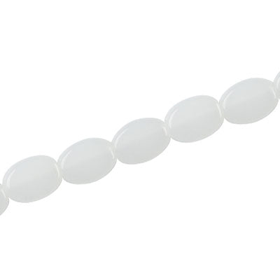 11 X 8 MM FLAT OVAL FROSTED WHITE - 28 PCS