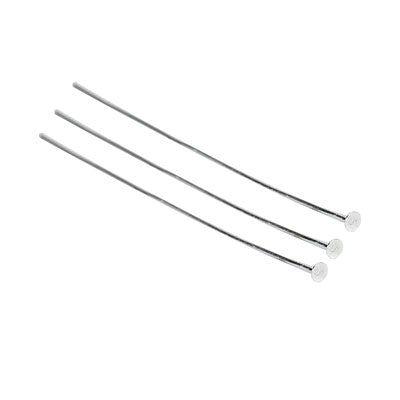 50 MM SILVER FLAT END HEAD PINS - APPROX 60 PCS