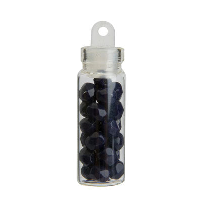 4 MM CZECH FIRE POLISHED BEADS - APPROX 25 PCS - OPAQUE NAVY