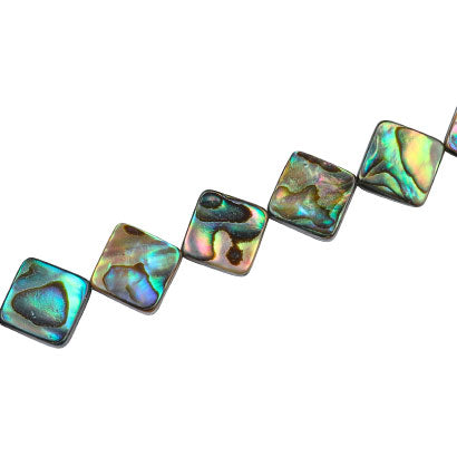 15 MM DIAMOND PAUA SHELL BEADS - 26 PCS