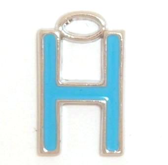 16mm H blue enamel charm