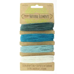 HEMP 4 COLOR CARD 1.0MM 20 LB TEST AQUA SHADES
