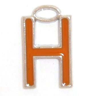 16mm H orange enamel charm