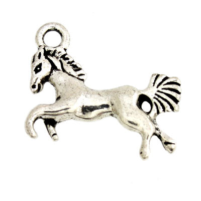 HORSE CHARM 15 X 18 MM SILVER - 8 PCS