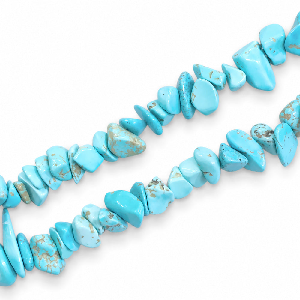 Blue Howlite Large Chip Beads - 85cm Strand