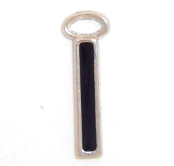 16mm I black enamel charm