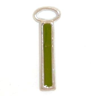 16mm I green enamel charm