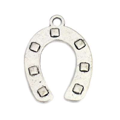 HORSE SHOE CHARM 30 MM SILVER - 5 PCS