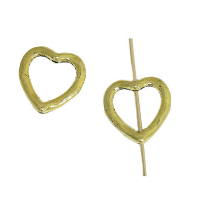 14MM GOLD HEART BEAD FRAME - 20PCS