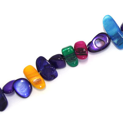 8 - 18 MM SHELL BEADS MIX COLOURS - APPROX 120 PCS