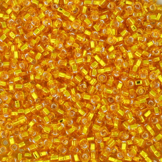 SIZE 11 MATSUNO - SILVER LINED ORANGE - SQUARE HOLE - 15 GRAMS