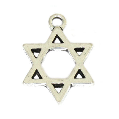 HEXAGRAM CHARM SILVER - 10 PCS