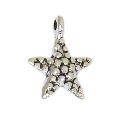 STARFISH CHARM 17 MM SILVER - 10 PCS
