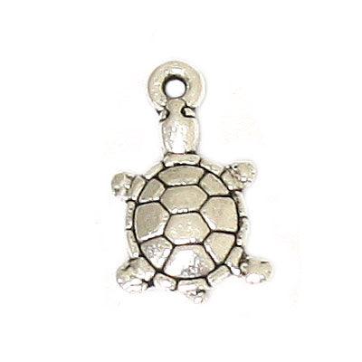 TURTLE CHARM 12 MM SILVER - 50 PCS
