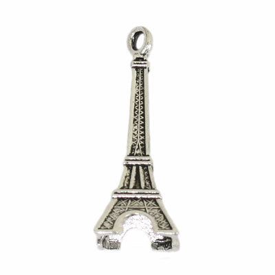 EIFFEL TOWER CHARM 30 MM SILVER - 8 PCS