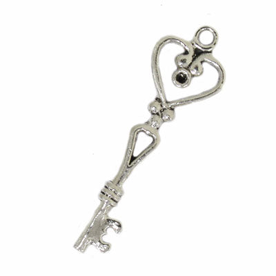 KEY CHARM 42 MM SILVER - 10 PCS