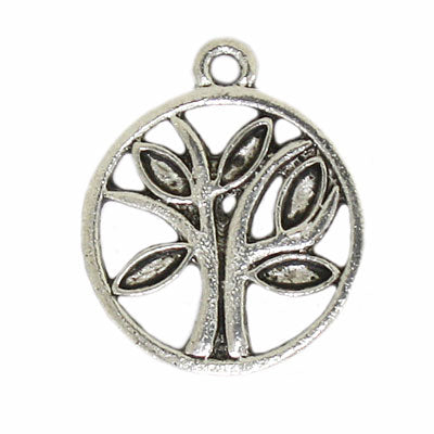 TREE OF LIFE CHARM 21 MM SILVER - 10 PCS