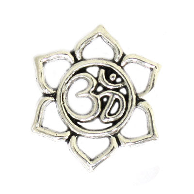 OM CHARM 20 MM SILVER - 12 PCS