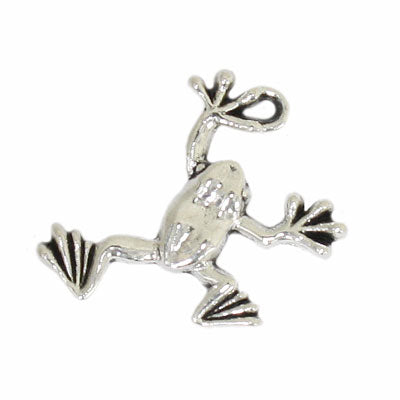 FROG CHARM 22 MM SILVER - 10 PCS