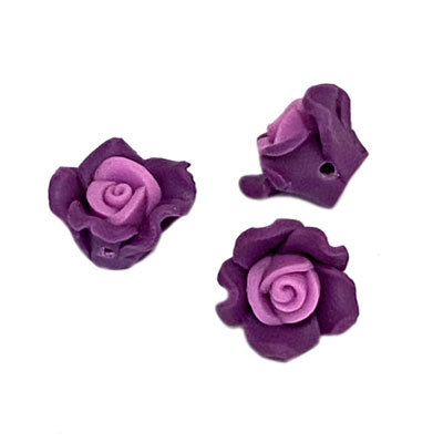 15 X 10 MM POLYMER CLAY FLOWER BEADS - 15 PCS