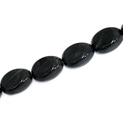 18 X 13 MM BEADS - BLACK SWIRL - 16 PCS