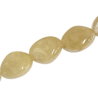 23 X 19 MM BEADS - CREAM SWIRL - 14 PCS